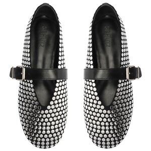 Schutz Eiza brand new Black studded Women's shoes flats size 8.5
